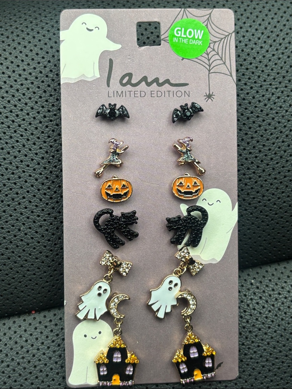 I am limited edition glow in the dart six period earrings